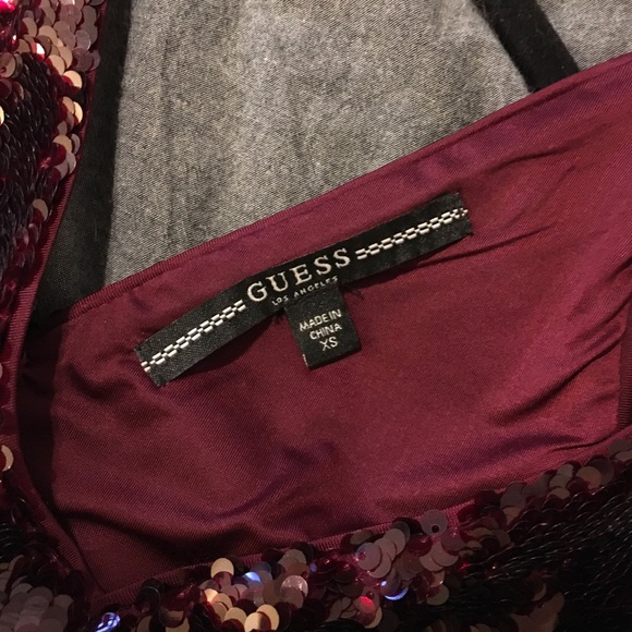 Guess Burgundy Sequined Romper - Picture 3 of 3